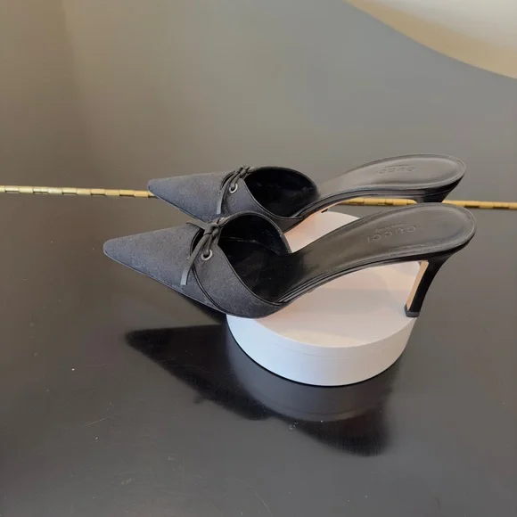 Authentic Vintage Retro Rare Luxury Gucci Black GG Canvas Mule Pumps/Shoes - Picture 13 of 17